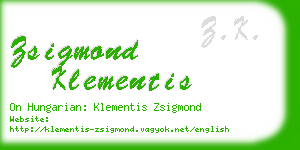 zsigmond klementis business card